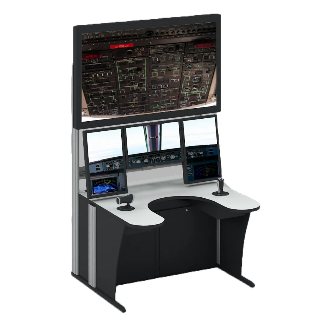 Ergocon workstation with multiple different sized monitors