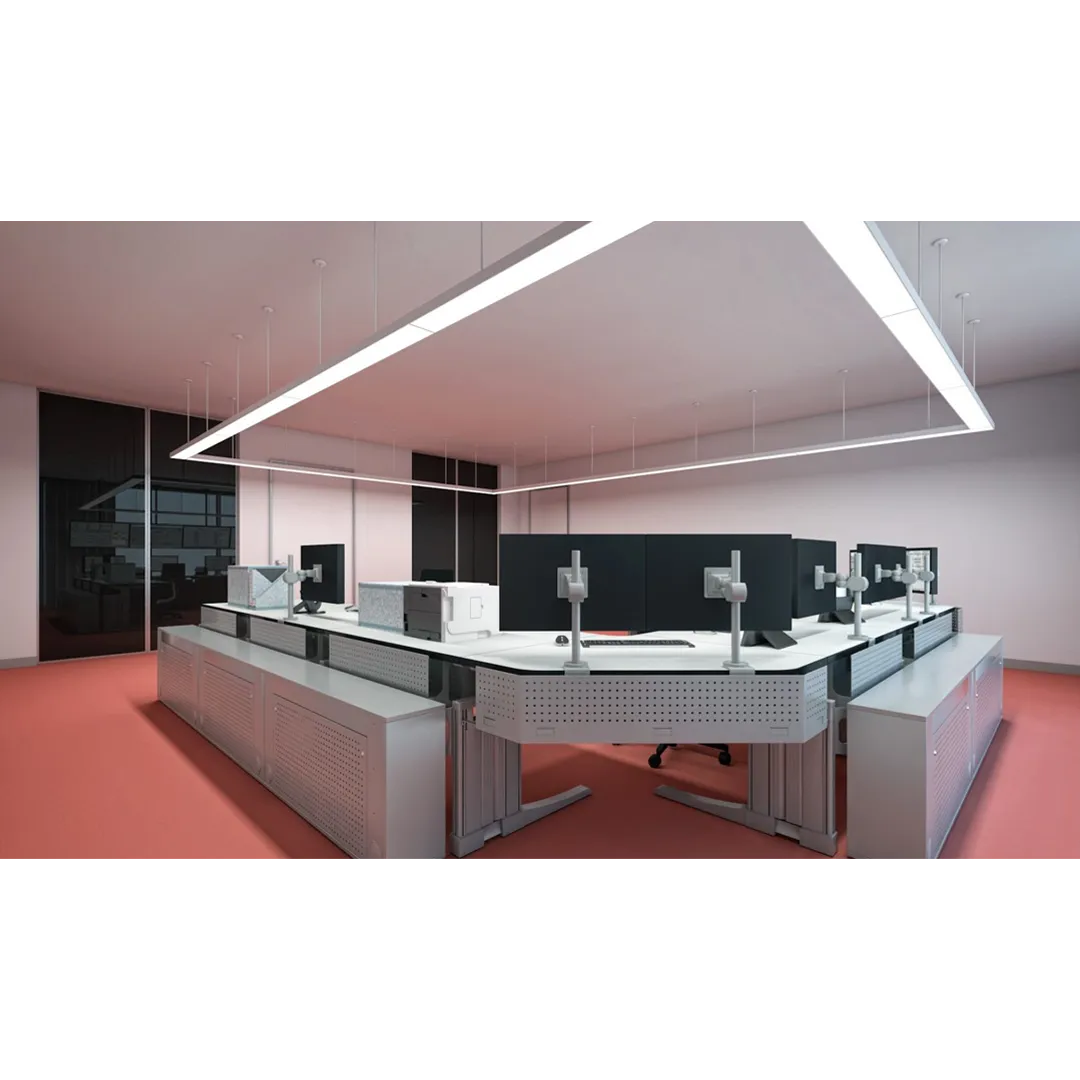 Ergocon workstation with multiple different sized monitors