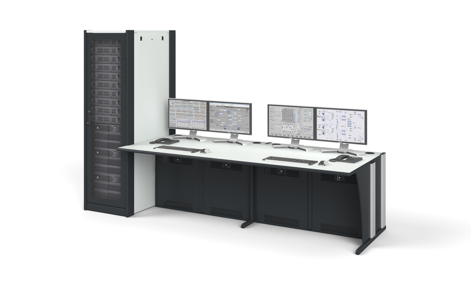 Dacobas workstation with server rack