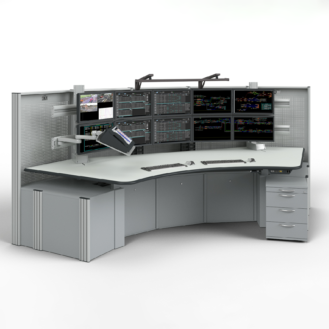 Control room with workstations
